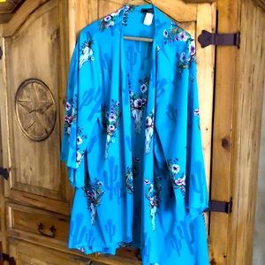 Teal kimono - one size fits up to 2XL